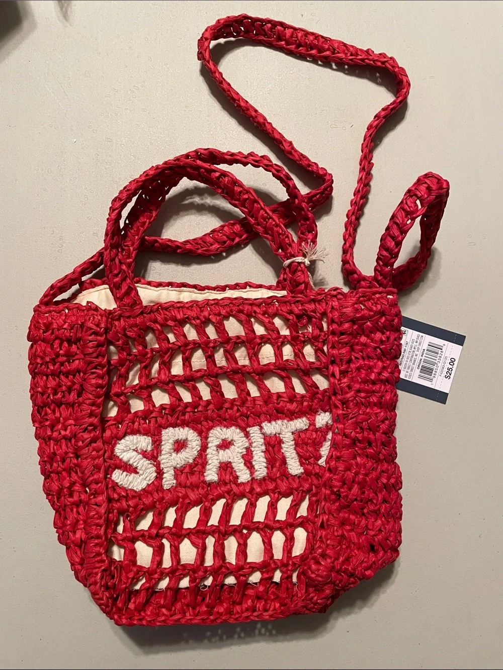 Universal Thread Red Crochet crossbody tote  Bag NWT